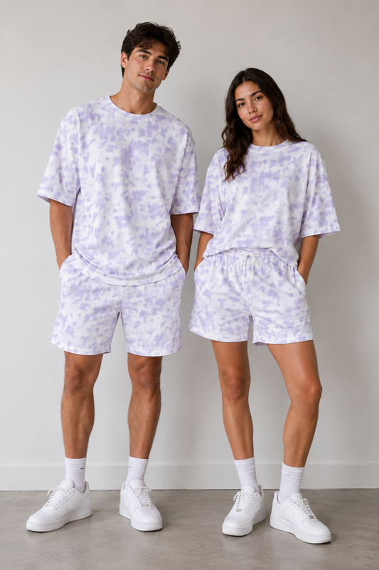 Lavender Unisex Tie Dye Oversized Co-ord set