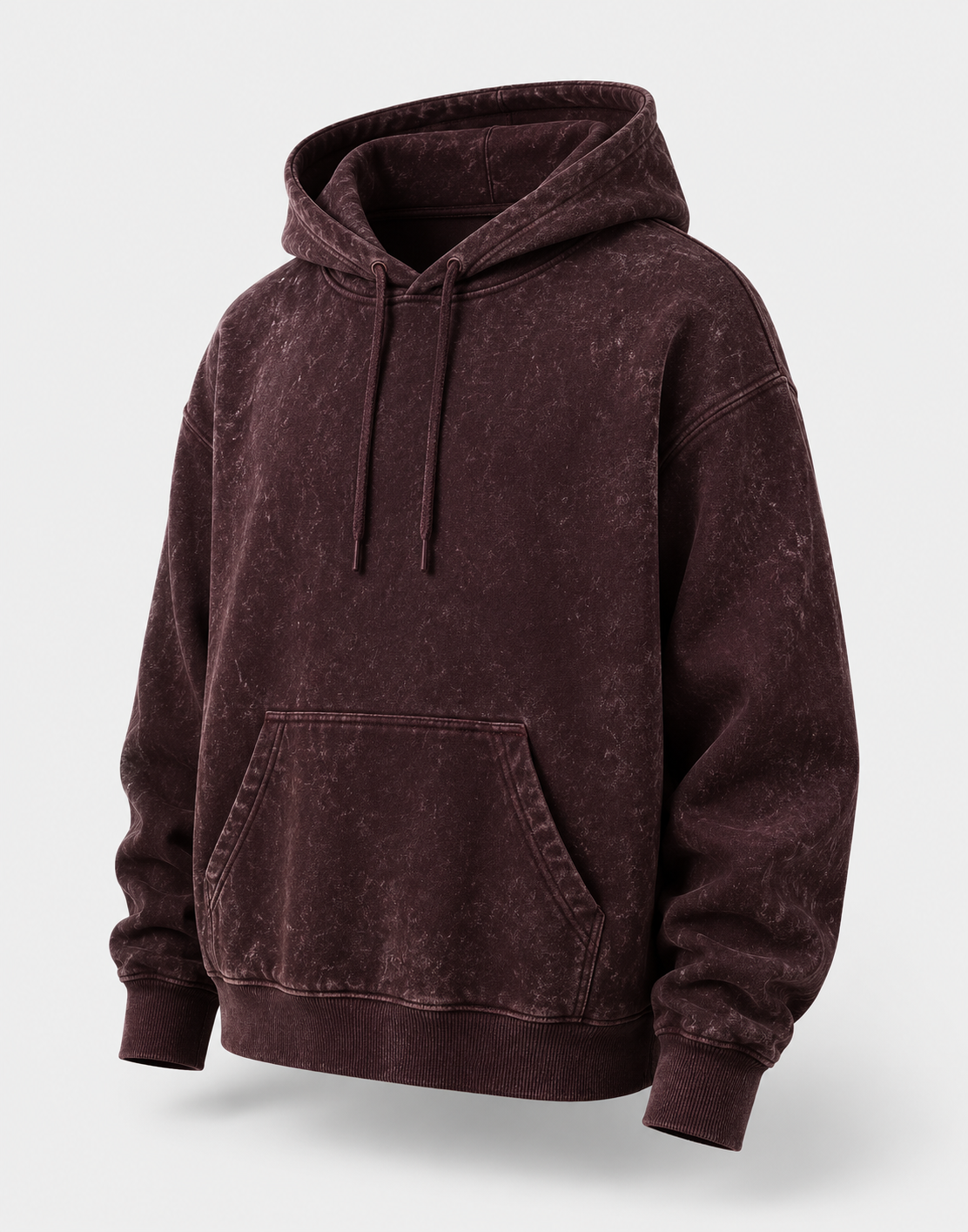 Maroon Unisex Acid Wash Hoodie