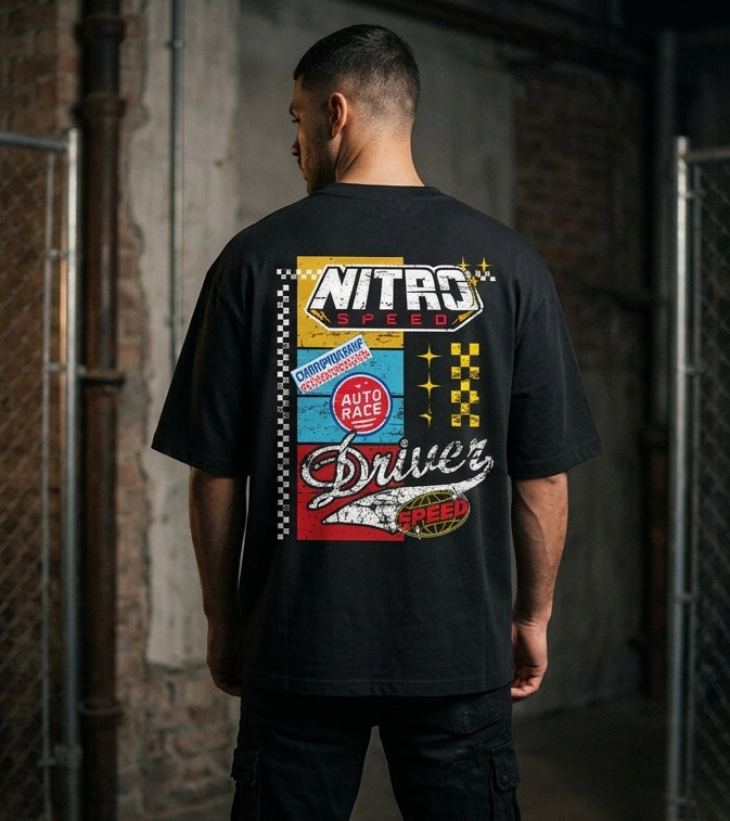 Nitro Speed Driver Oversized Racing Graphic T-Shirt