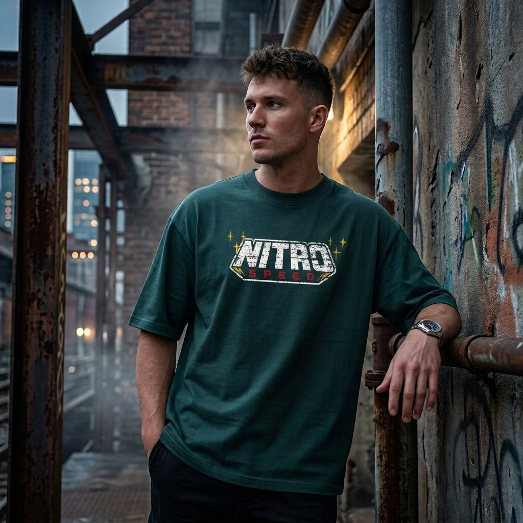 Nitro Speed Driver Oversized Racing Graphic T-Shirt