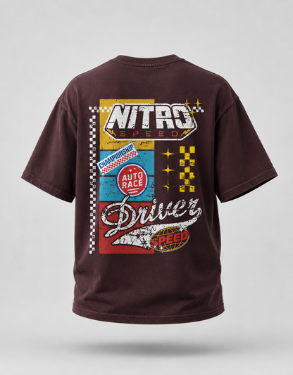 Nitro Speed Driver Oversized Racing Graphic T-Shirt