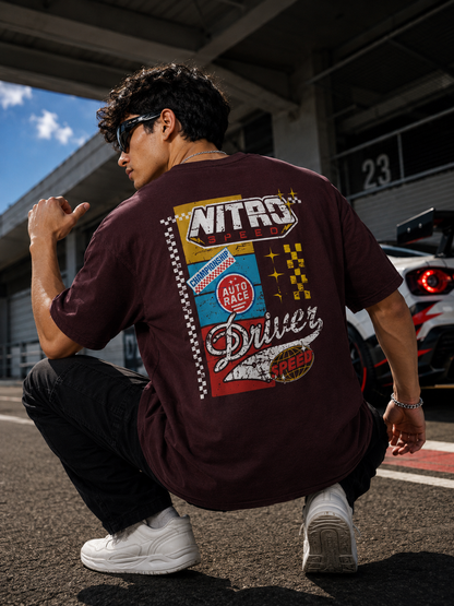 Nitro Speed Driver Oversized Racing Graphic T-Shirt