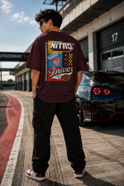 Nitro Speed Driver Oversized Racing Graphic T-Shirt