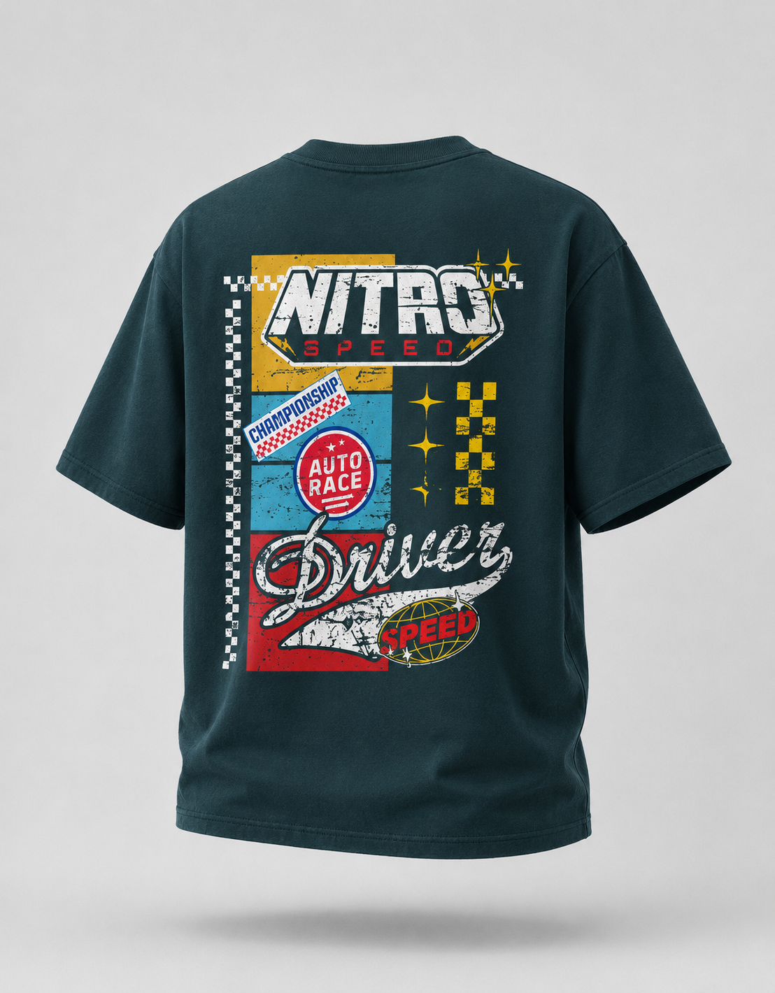 Nitro Speed Driver Oversized Racing Graphic T-Shirt
