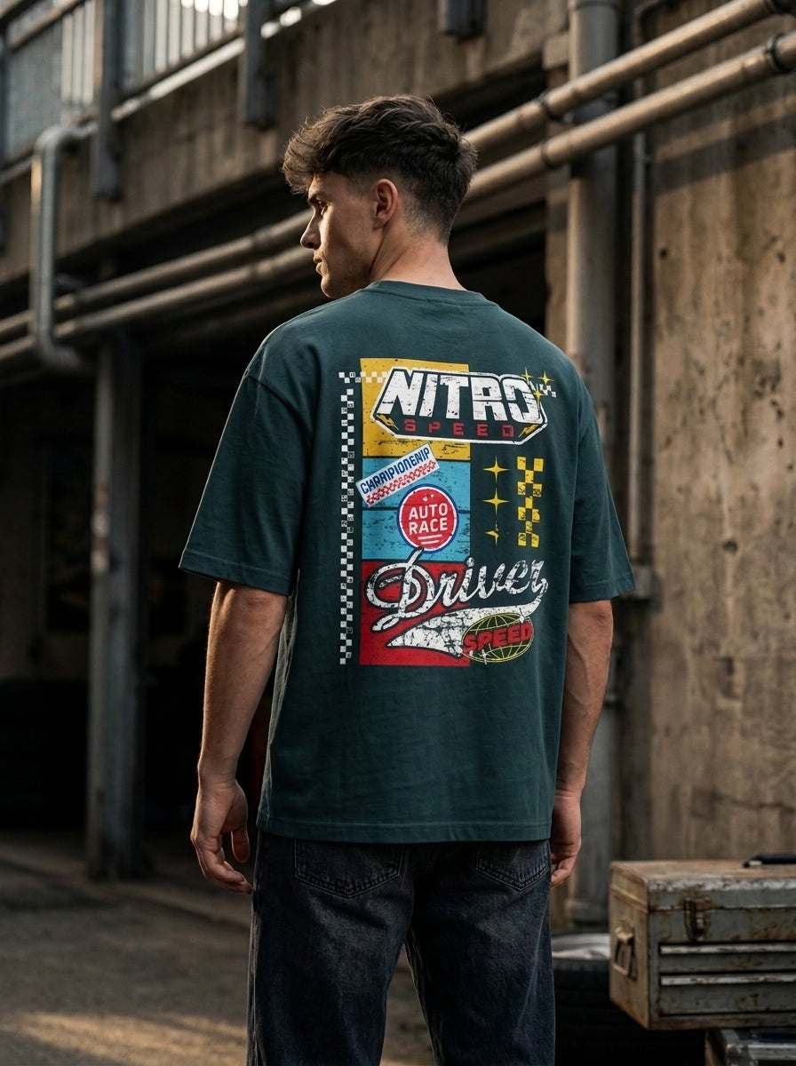 Nitro Speed Driver Oversized Racing Graphic T-Shirt