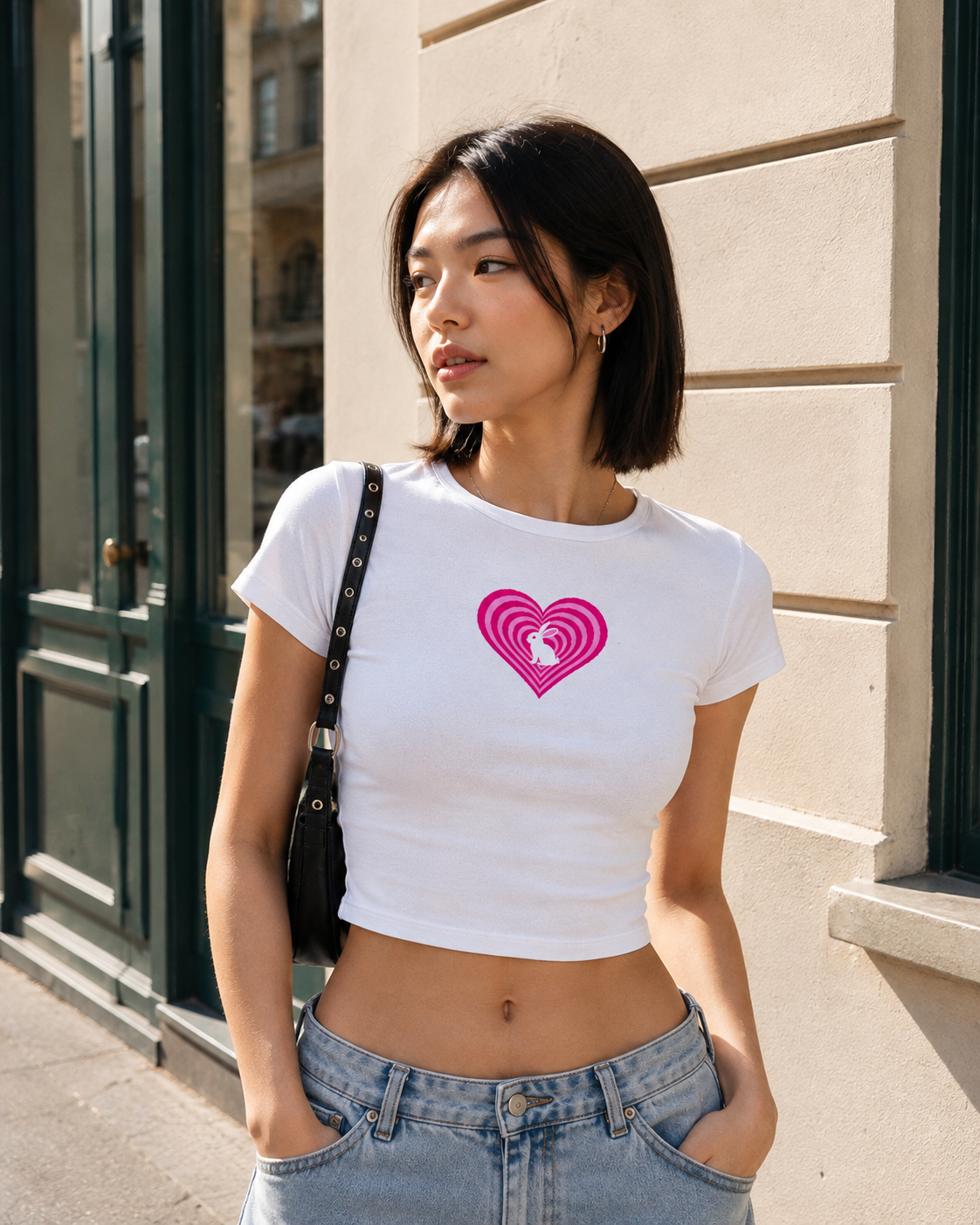 Pink Heart and Bunny Baby Tee