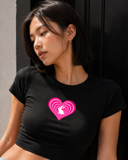 Pink Heart and Bunny Baby Tee