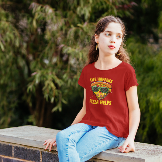 Life Happens Pizza Helps Girl's T-shirt
