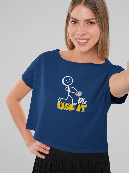 Plz Use it Crop T-shirt