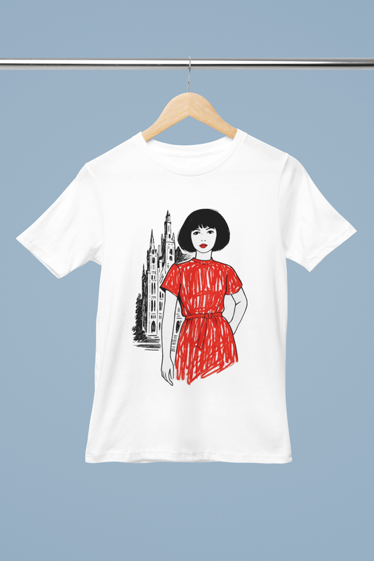 Girl in Red Dress Girl's T-shirt