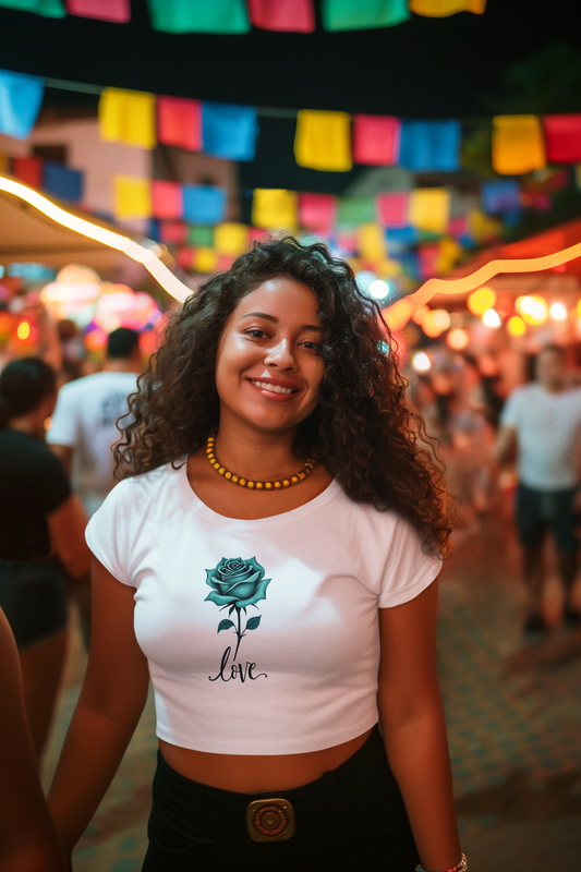 Midnight Bloom Crop T-shirt