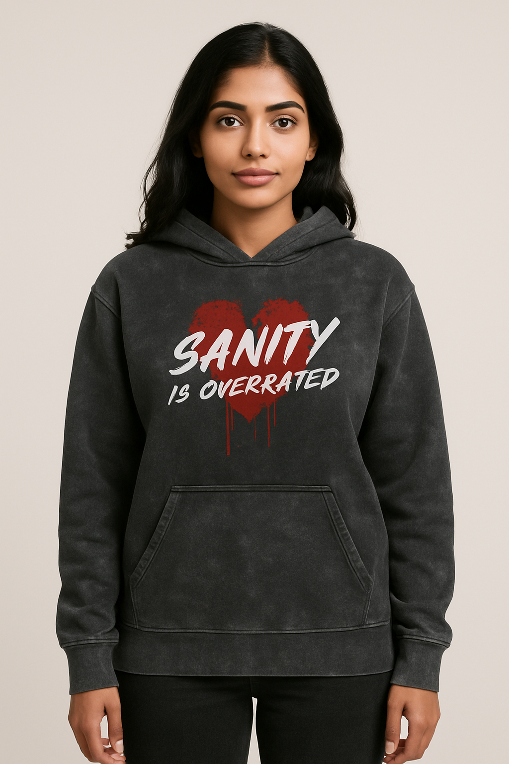 Sanity is Overrated Acid Washed Hoodie