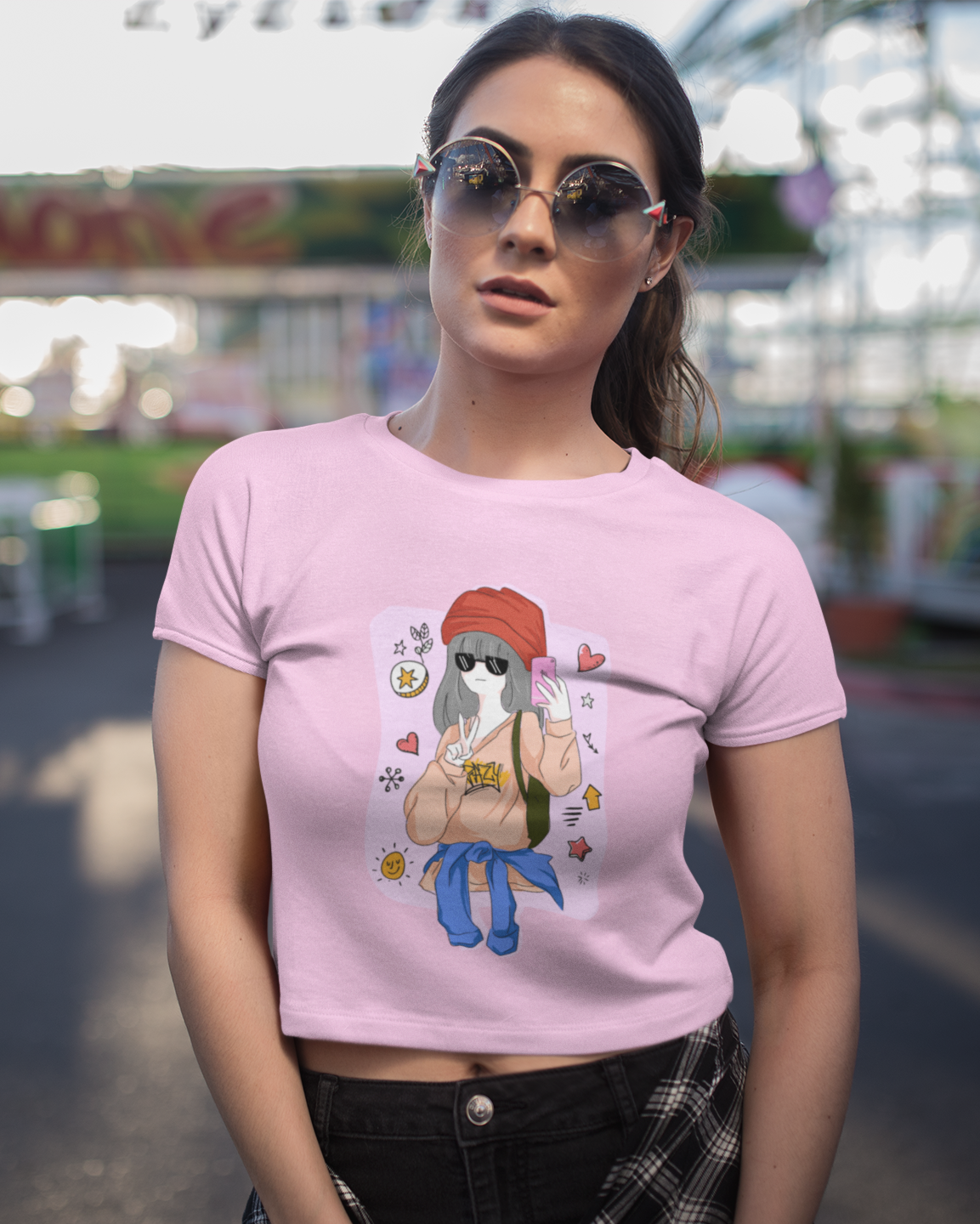 Selfie vibes Crop T-shirt