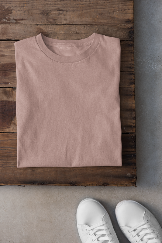 Unisex Plain Cotton T-shirt - MUSHROOM