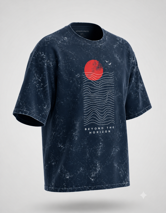 Beyond the Horizon Unisex Acid Washed Oversized T-Shirt