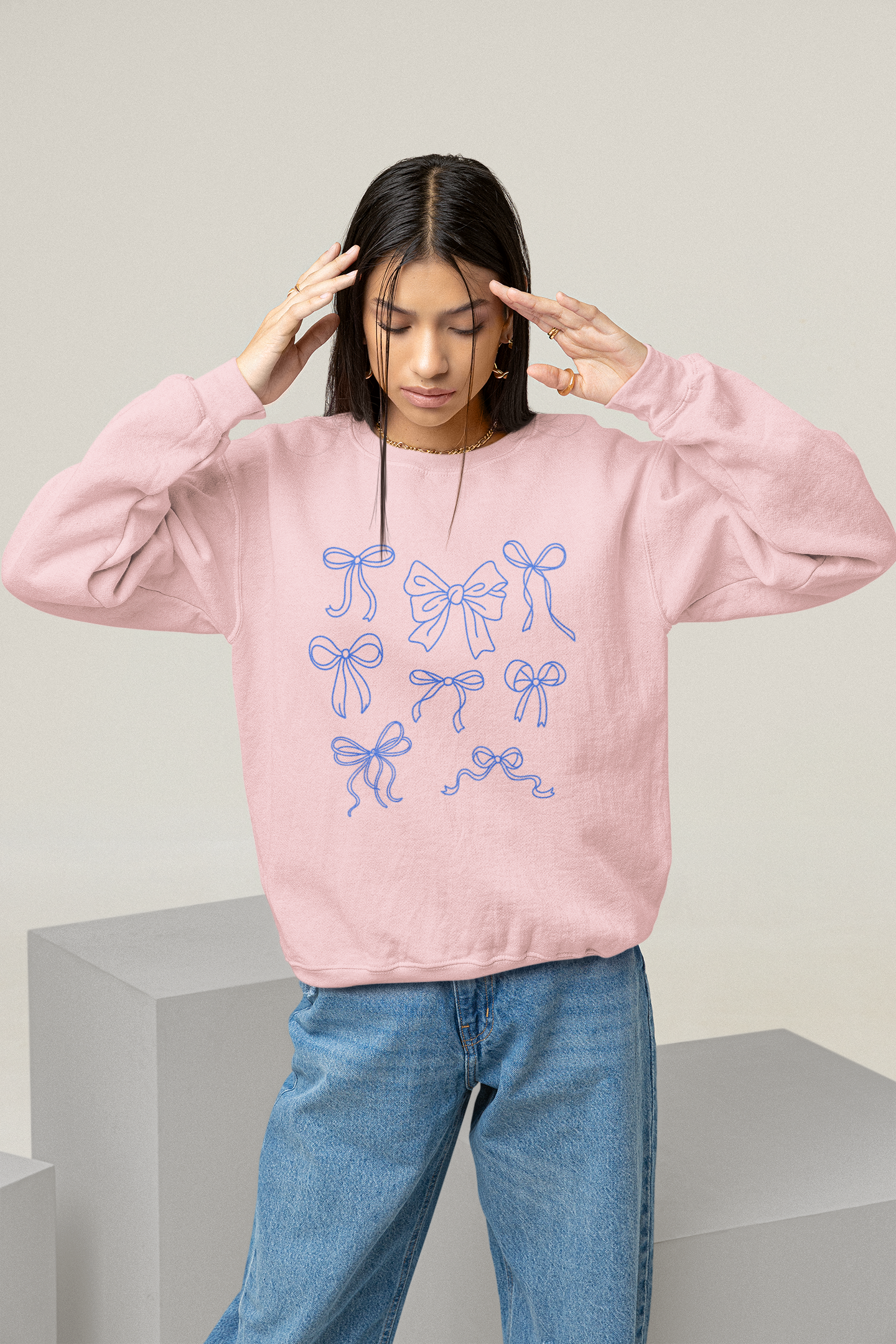 Coquette Blue Bows Sweatshirt