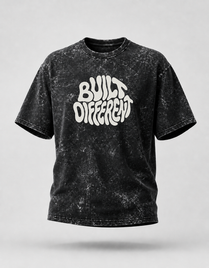 Built Different Unisex Acid Washed Oversized T-shirt