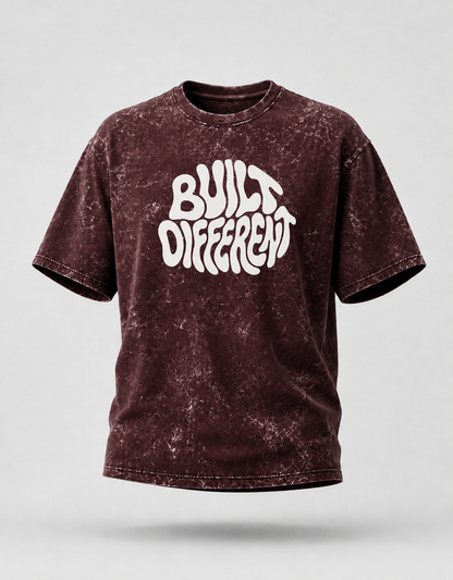 Built Different Unisex Acid Washed Oversized T-shirt