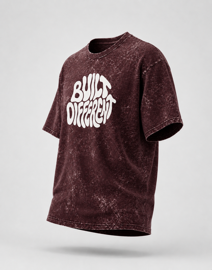 Built Different Unisex Acid Washed Oversized T-shirt