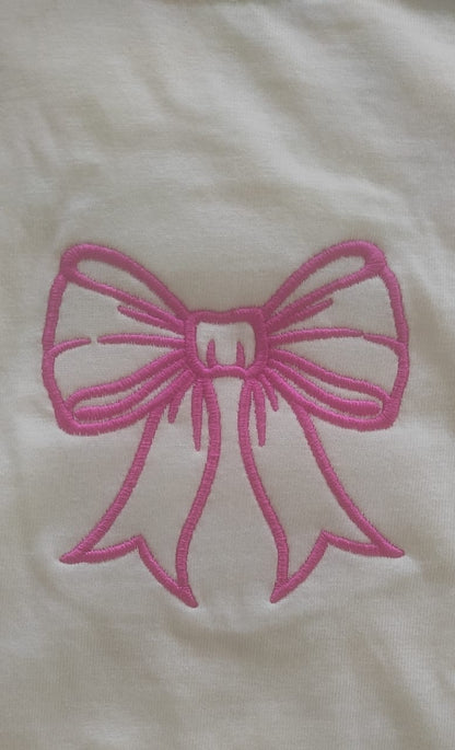 Coquette Pink Bow Embroidery Women’s Sweatshirt