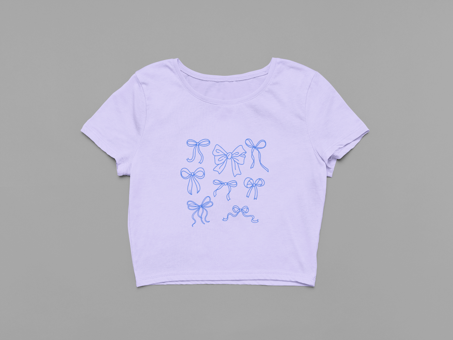 Coquette Blue Bow Crop T-shirt