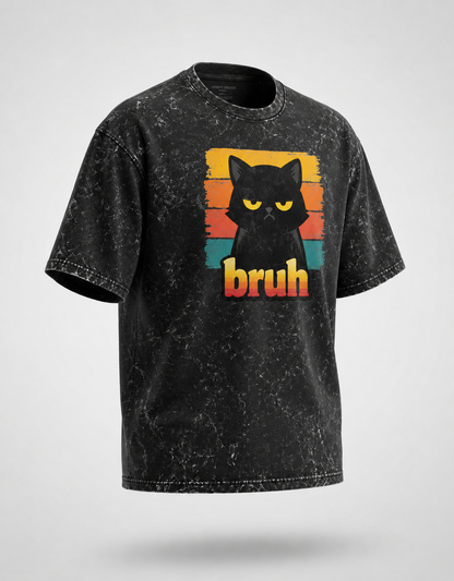 Bruh Acid Washed Oversized Tee