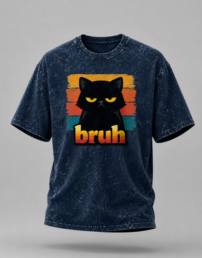 Bruh Acid Washed Oversized Tee