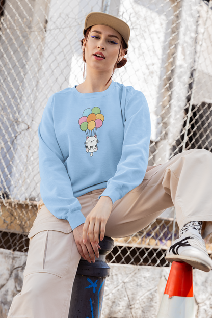 Kawaii Cat & Balloons Sweatshirt
