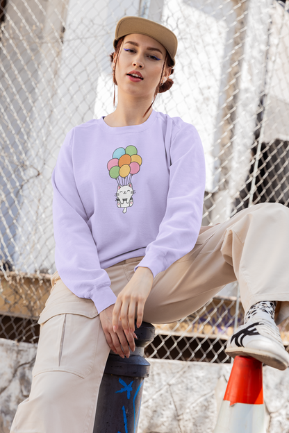 Kawaii Cat & Balloons Sweatshirt