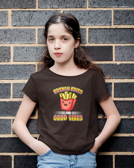 Fries and Good Vibes Girl's T-shirt
