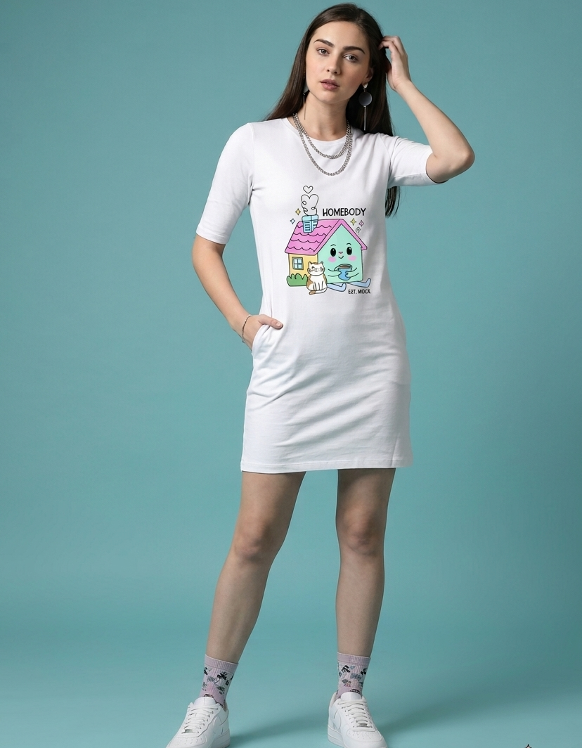 Cute Homebody T-Shirt Dress
