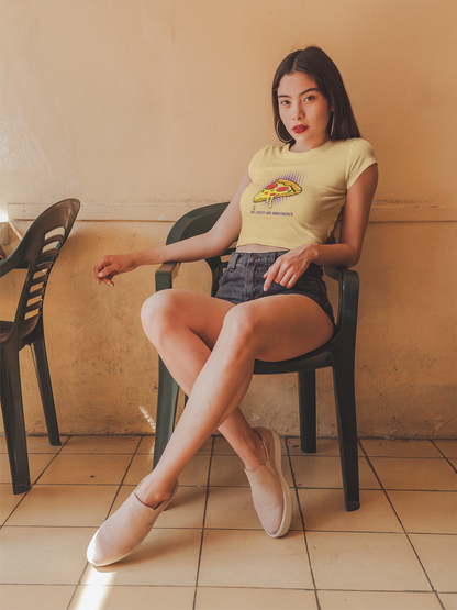 Hot, cheesy and unbothered Crop T-shirt