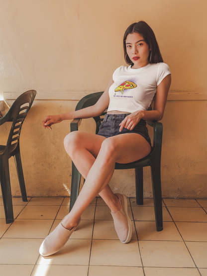 Hot, cheesy and unbothered Crop T-shirt