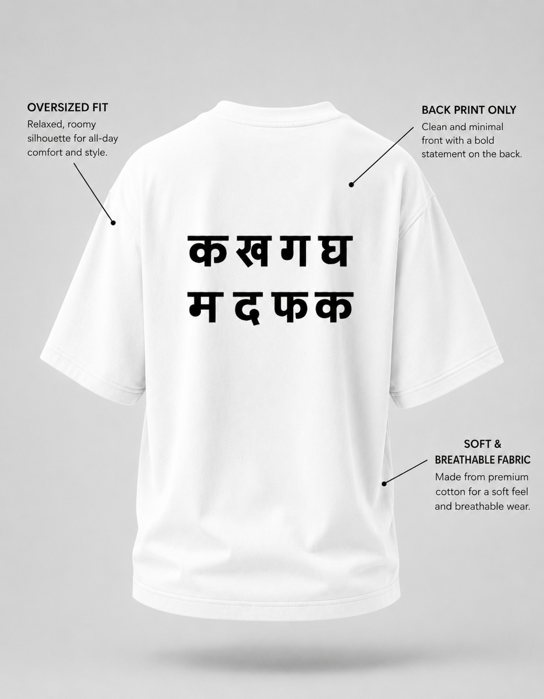 Statement Letter Back Print Oversized T-Shirt