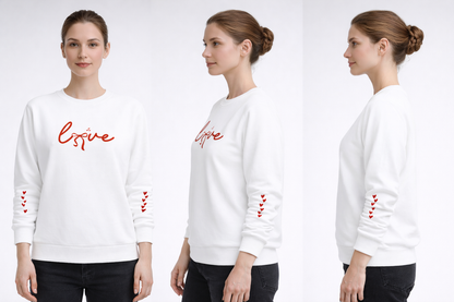 Love Bow & Heart Sleeve Sweatshirt