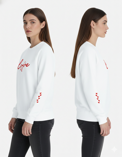 Love Bow & Heart Sleeve Sweatshirt