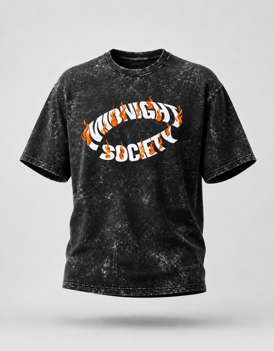 Midnight Society Unisex Acid Washed Oversized Tee
