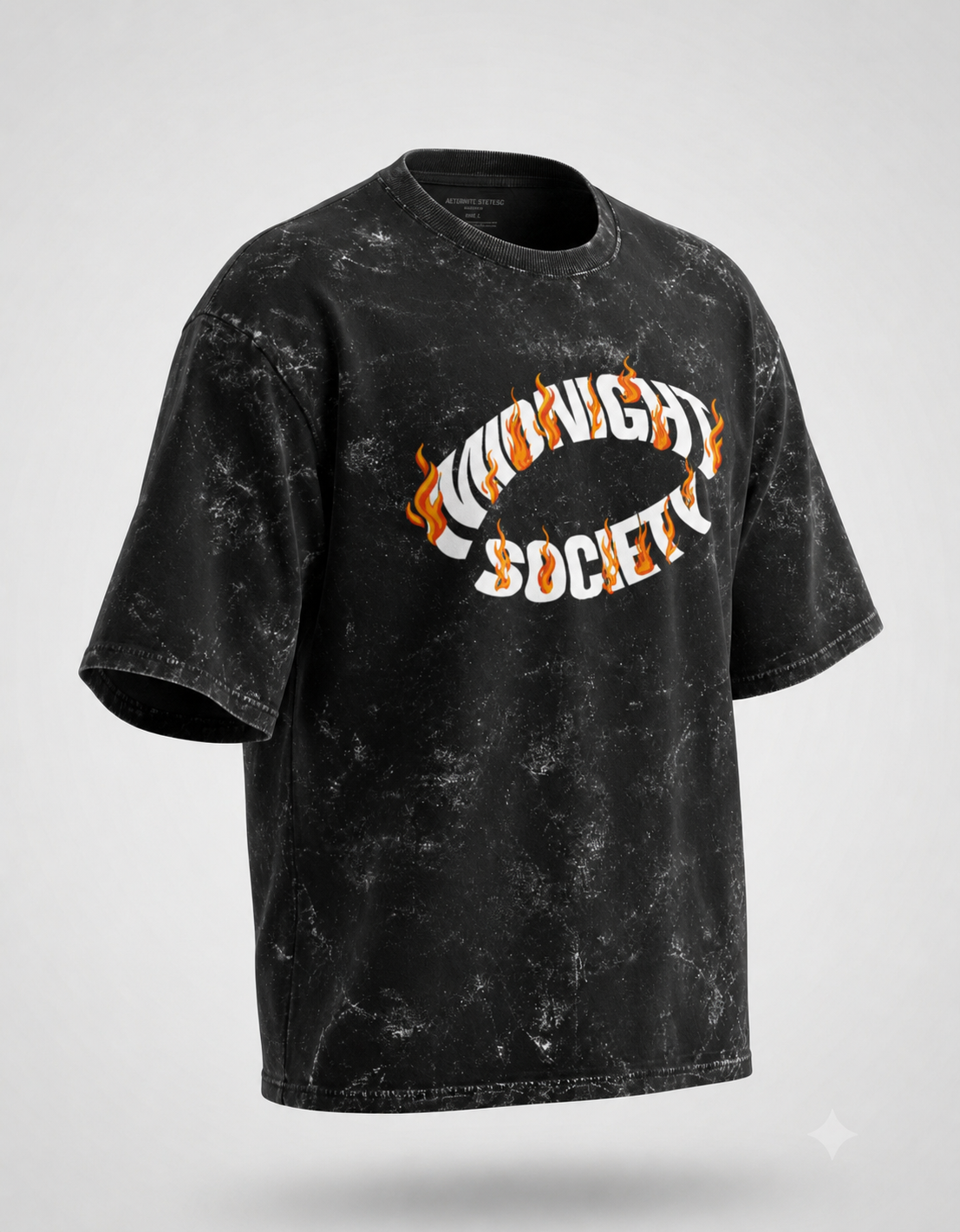 Midnight Society Unisex Acid Washed Oversized Tee
