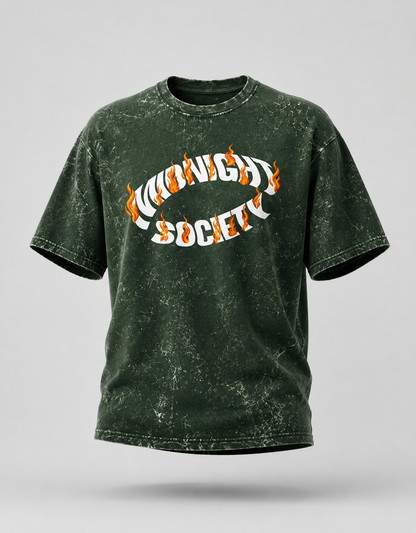 Midnight Society Unisex Acid Washed Oversized Tee