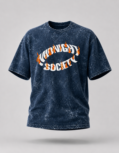 Midnight Society Unisex Acid Washed Oversized Tee