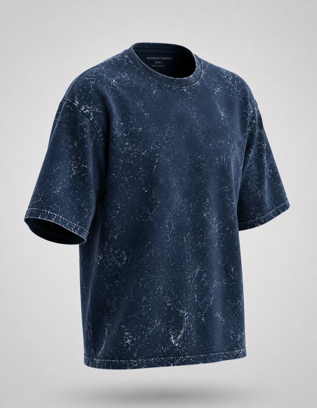 Unisex Acid Washed Oversized Tee - Navy Blue