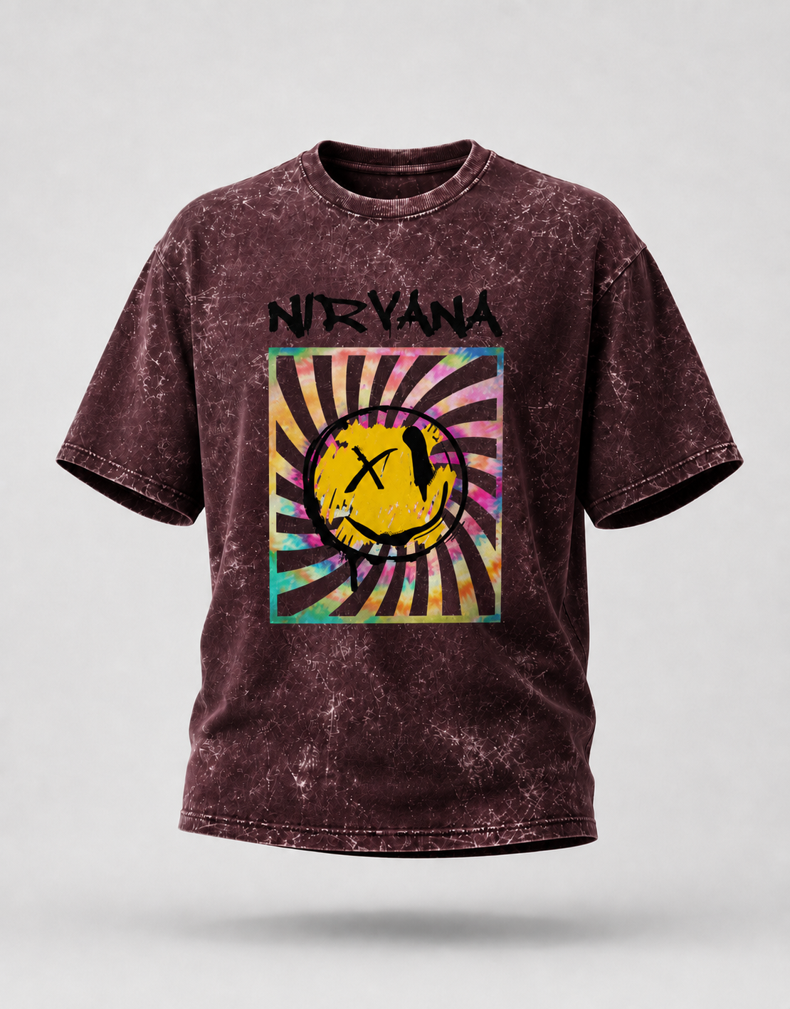 Nirvana Unisex Acid Washed Oversized Tee