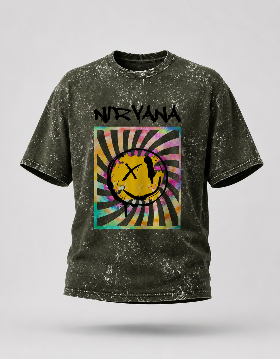 Nirvana Unisex Acid Washed Oversized Tee