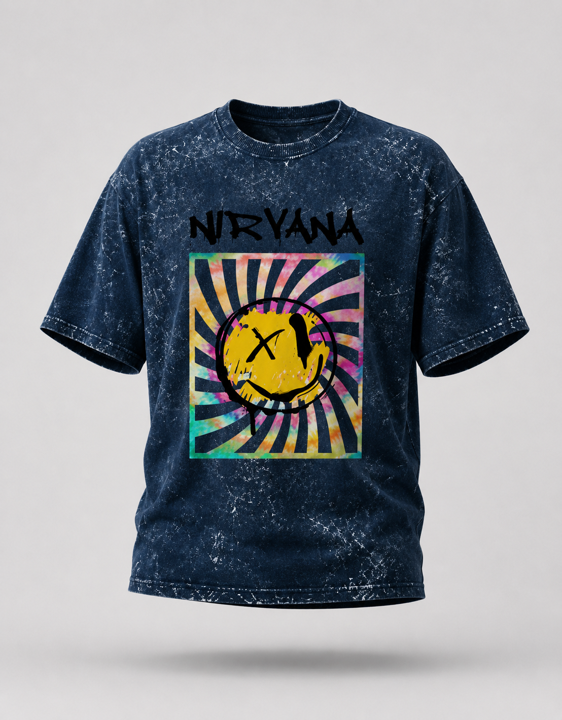 Nirvana Unisex Acid Washed Oversized Tee