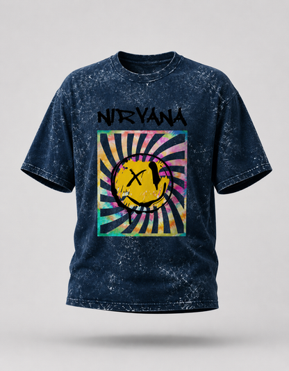 Nirvana Unisex Acid Washed Oversized Tee