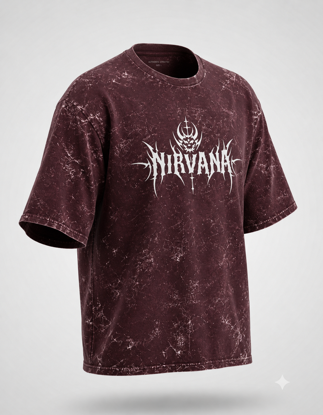 Nirvana Skull Sigil Unisex Acid Washed Oversized Tee