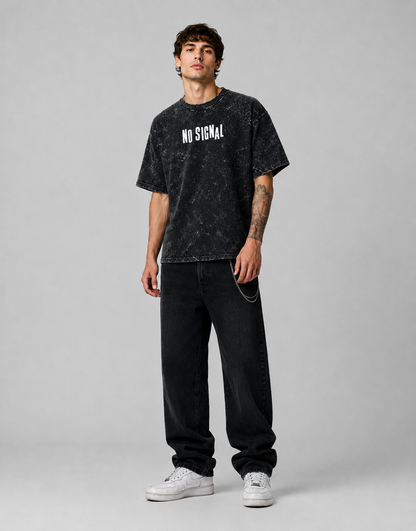 No Signal Unisex Acid Washed Oversized T-shirt