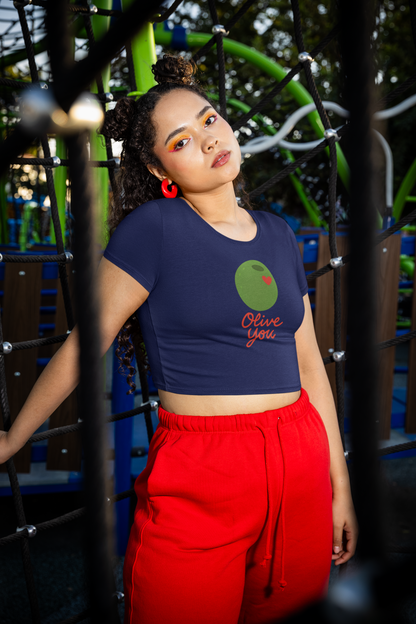 Olive you Crop Top
