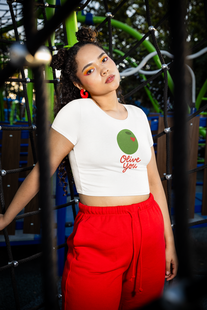 Olive you Crop Top