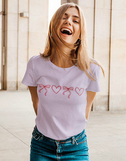 Red Bow & Heart Women's T-Shirt